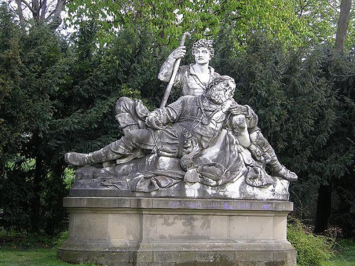 Eberhardsgruppe im mittleren Schlossgarten nach dem Motiv des Gedichts 